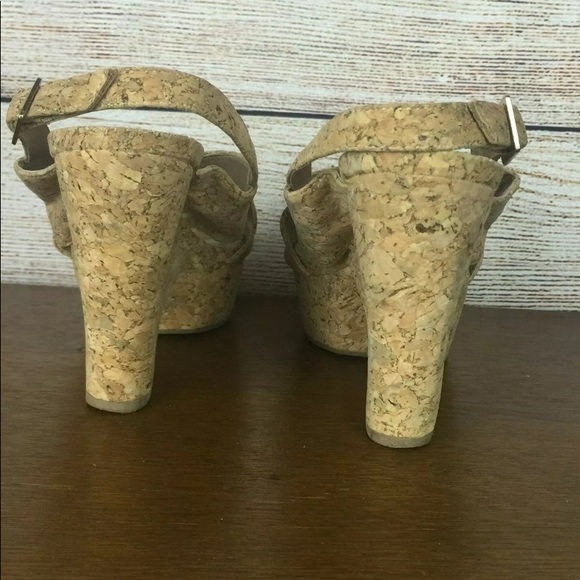 DIANE VON FURSTENBERG DVF Wedge Cork Sandals Sz 6 - Picture 5 of 5